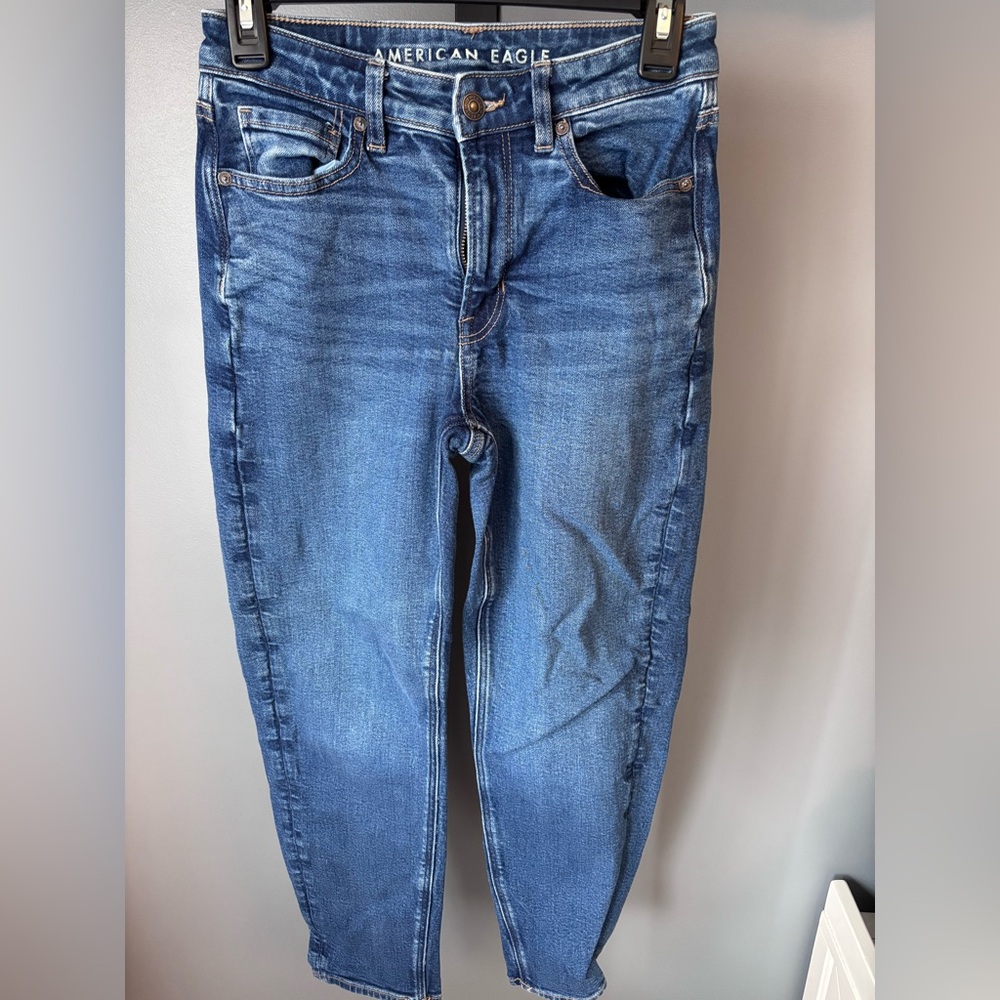 American Eagle Outfitters Women's Mid Blue Stretch Jeans